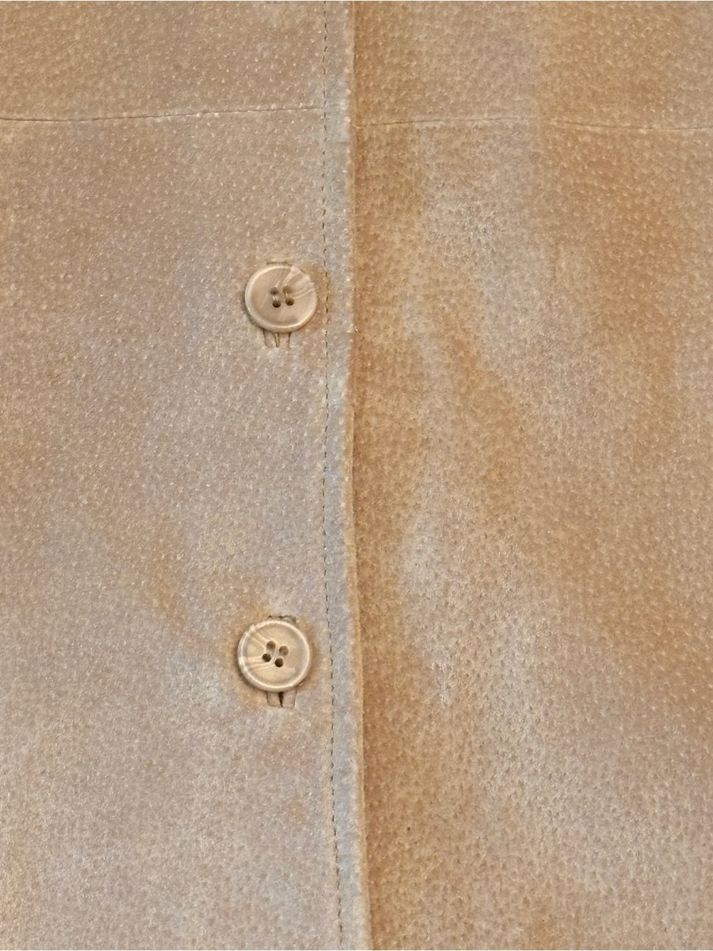 Genuine Leather Suede Shacket Jacket NEW With Flaw Size L Tan Washable - Picture 8 of 13